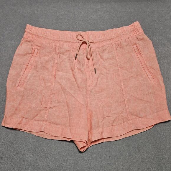 Athleta Size 18 Retreat Linen Shorts Pockets Lightweight Elastic Waist 4" Inseam - Picture 1 of 8